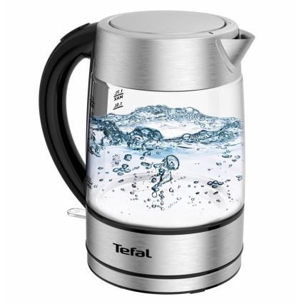 Tefal - Электрочайник GLASS 1,7 л  2200W/230V матовый хром