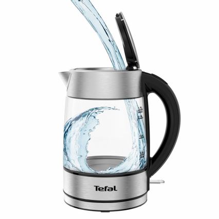 Tefal - Электрочайник GLASS 1,7 л  2200W/230V матовый хром