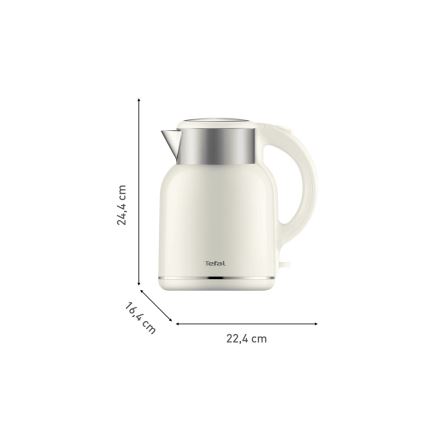 Tefal - Электрочайник THERMO PROTECT XL 1,9 л 1650W/230V нержавеющая сталь/белый