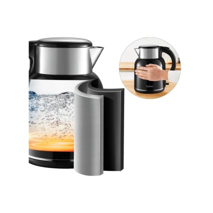 Tefal - Электрочайник THERMO PROTECT XL 1,9 л 1650W/230V нержавеющая сталь/черный