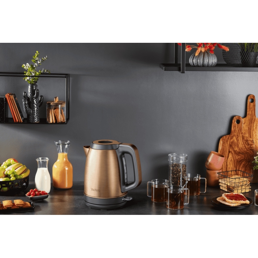 Tefal - Електрочайник COPPERTINTO 1,7 л 2400 Вт/230 В