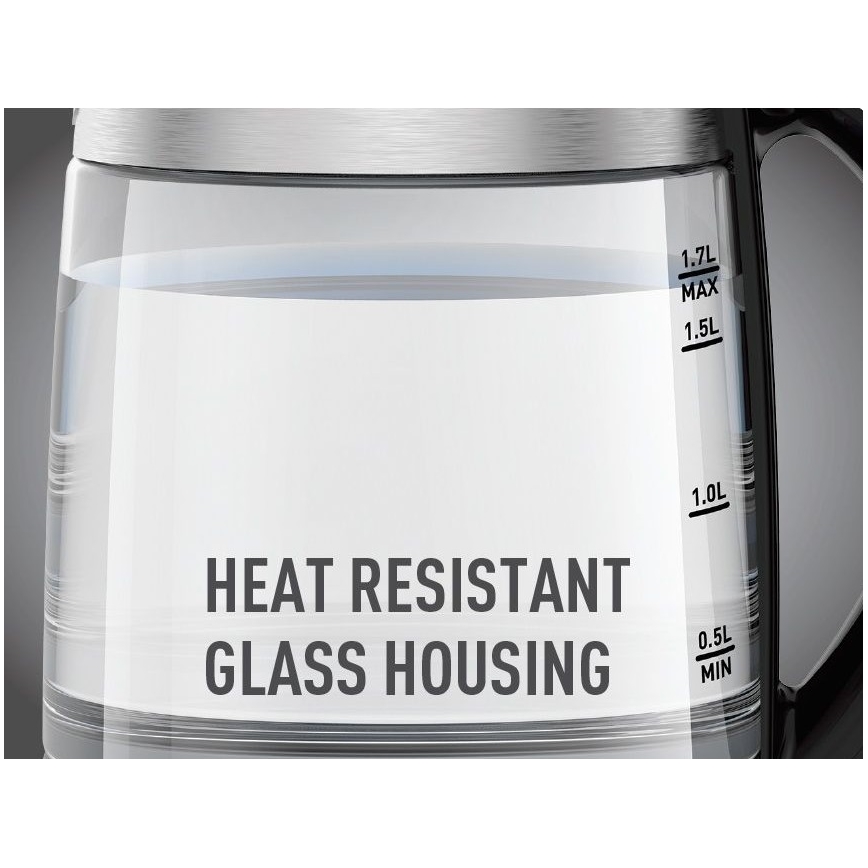 Tefal - Электрочайник GLASS 1,7 л  2200W/230V матовый хром