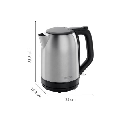 Tefal - Электрочайник SUBITO 1,7 л 2400W/230V нержавеющая сталь/черный
