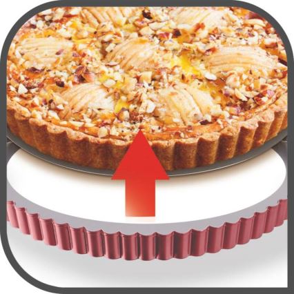 Tefal - Форма для пирога зі знімним дном DELIBAKE 28 см червоний
