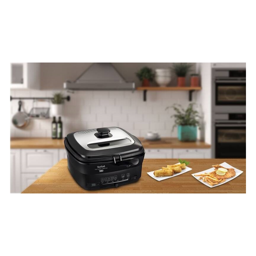 Tefal - Фритюрниця 2 л VERSALION DE LUXE 7в1 1600W/230V чорний