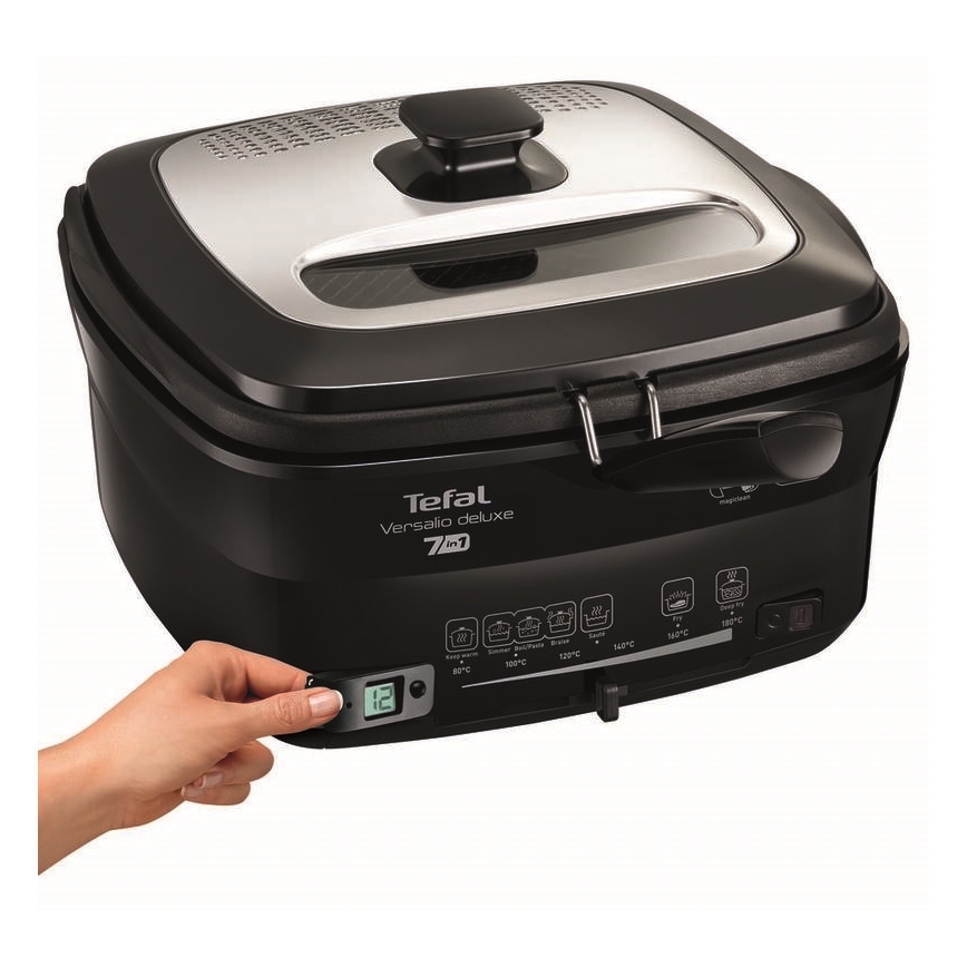 Tefal - Фритюрниця 2 л VERSALION DE LUXE 7в1 1600W/230V чорний