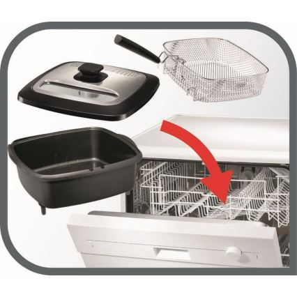 Tefal - Фритюрниця 2 л VERSALION DE LUXE 7в1 1600W/230V чорний