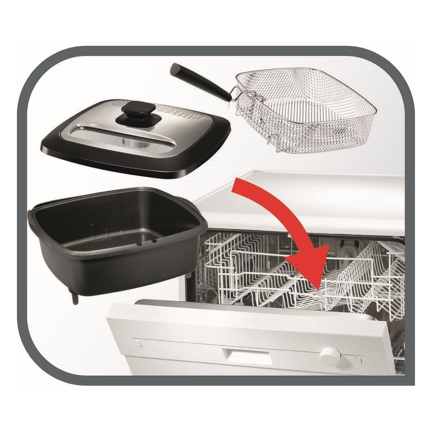 Tefal - Фритюрниця 2 л VERSALION DE LUXE 7в1 1600W/230V чорний