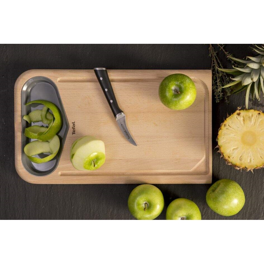 Tefal - Нержавеющий вырезной нож ICE FORCE 7 см, блестящий хром/черный