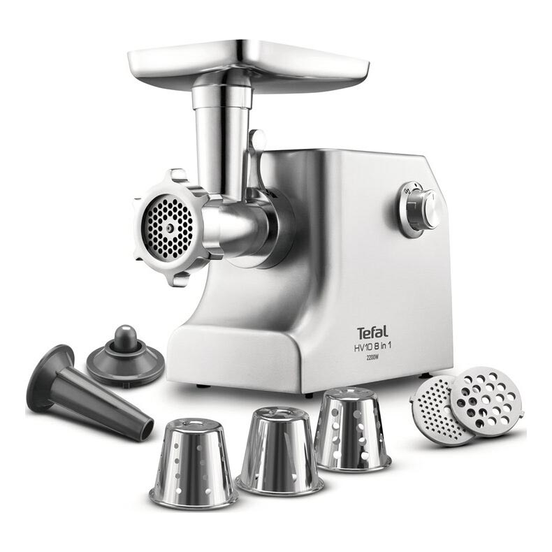 Tefal - М'ясорубка 8в1 2200W/230V срібний