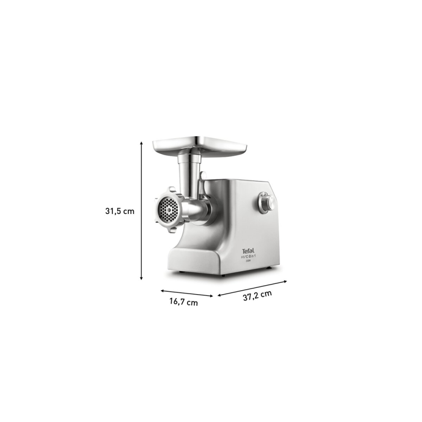 Tefal - М'ясорубка 8в1 2200W/230V срібний