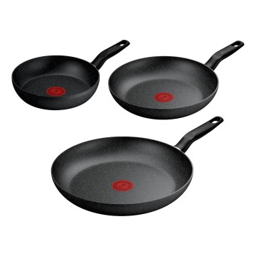 Tefal - Набір із 3 сковорідок DARK ESSENTIAL