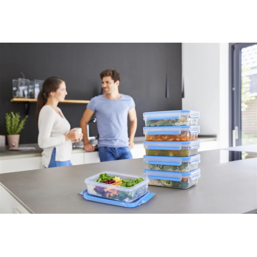 Tefal - набір із 6 контейнерів для продуктів 0,8 л MASTER SEAL FRESH синій