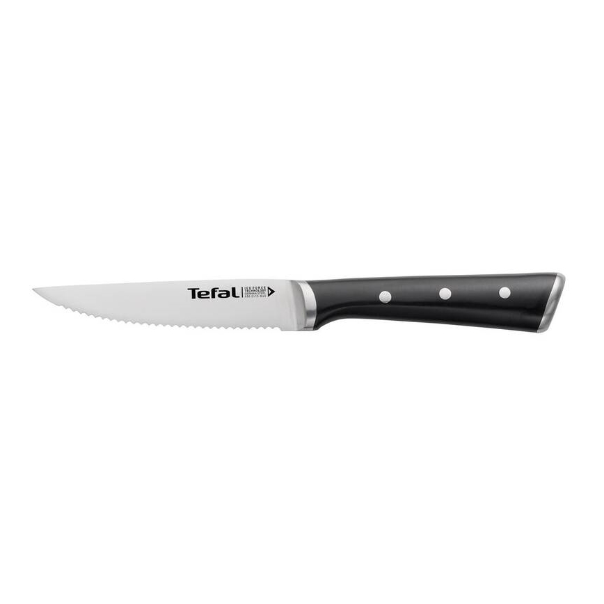 Tefal - Набір нержавіючих ножів для стейка ICE FORCE 11 см блискучий хром/чорний 4 шт.