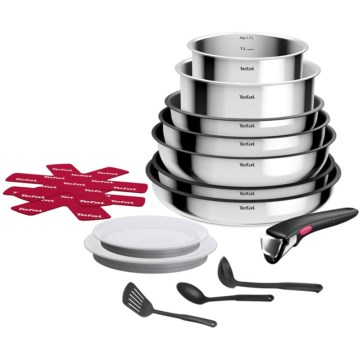 Tefal - Набір посуду 15 шт. INGENIO COOK з нержавіючої сталі
