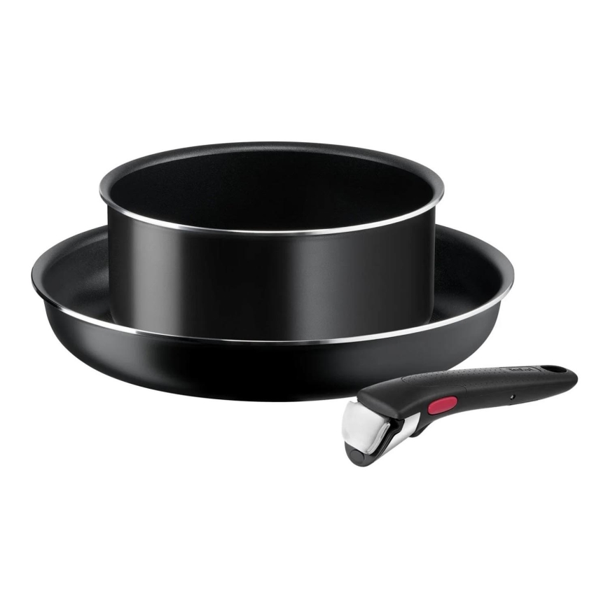 Tefal - Набір посуду 3 шт. INGENIO EASY COOK & CLEAN BLACK