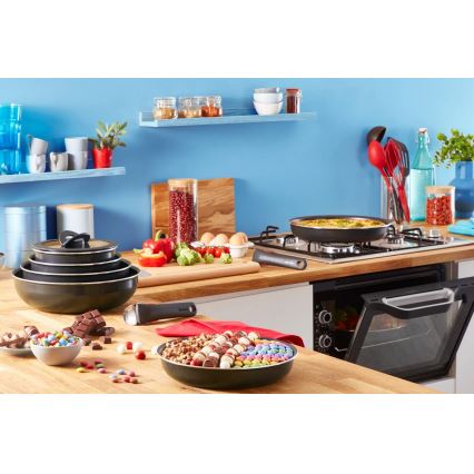 Tefal - Набір столового посуду 10 шт. INGENIO EASY COOK & CLEAN BLACK