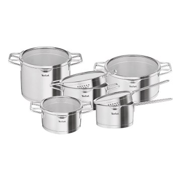 Tefal - Набір каструль NORDICA з нержавіючої сталі - 10 елементів