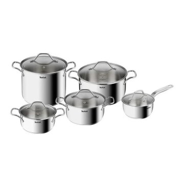 Tefal - Набір каструль з кришками 10 шт. INTUITION нержавіюча сталь