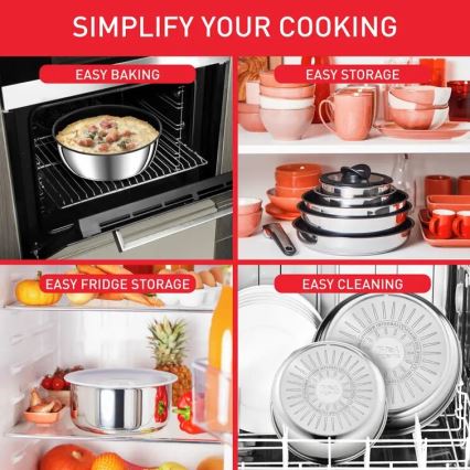 Tefal - Набір кухонного посуду, 13 предметів INGENIO PREFERENCE ON, з нержавіючої сталі