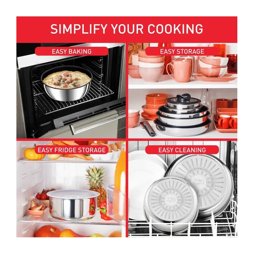 Tefal - Набір кухонного посуду, 13 предметів INGENIO PREFERENCE ON, з нержавіючої сталі