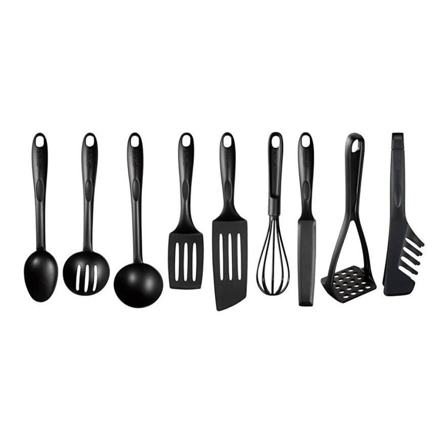 Tefal - Набір кухонного приладдя 9 шт. BIENVENUE чорний