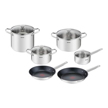Tefal - Набор посуды 10 шт. COOK EAT нержавеющая сталь