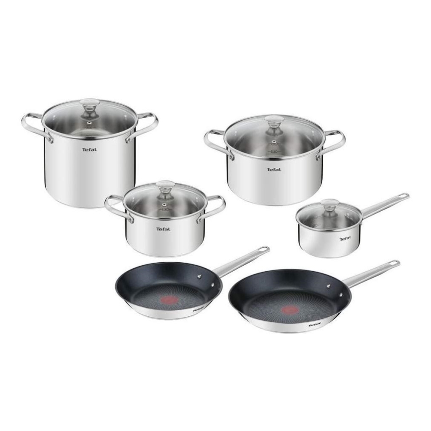 Tefal - Набор посуды 10 шт. COOK EAT нержавеющая сталь