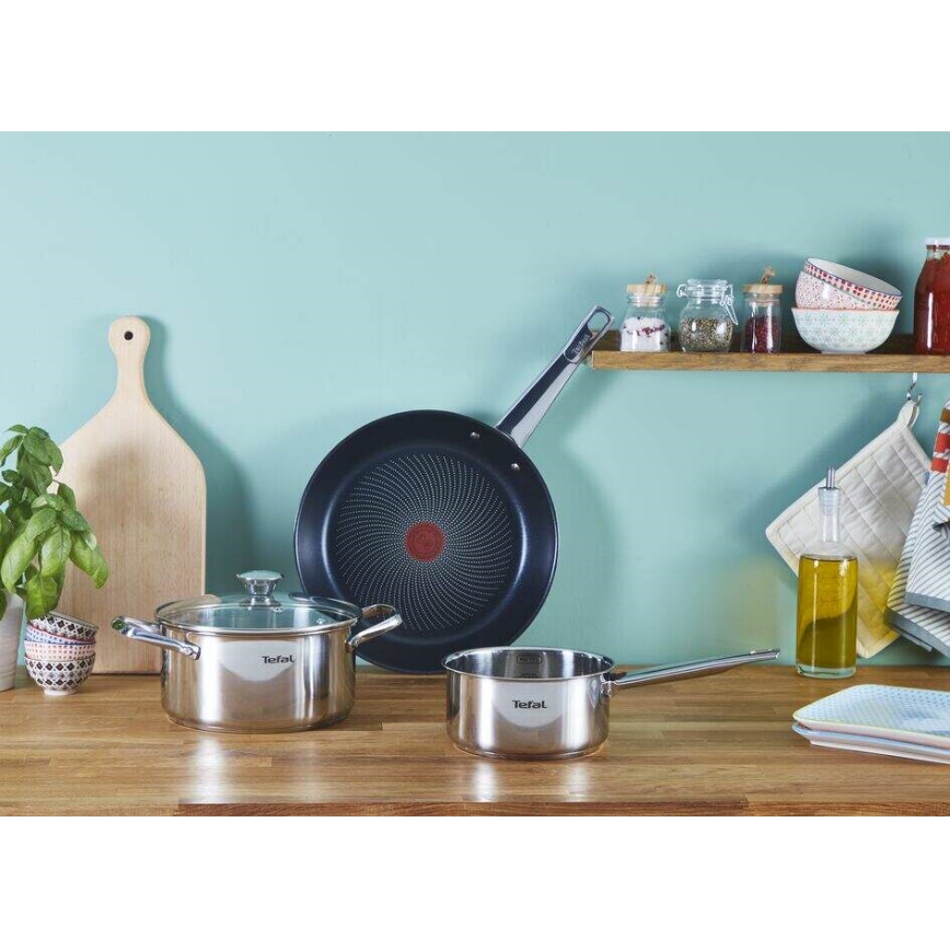 Tefal - Набор посуды 10 шт. COOK EAT нержавеющая сталь
