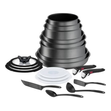 Tefal - Набор посуды 20 шт. INGENIO DAILY CHEF ON черный