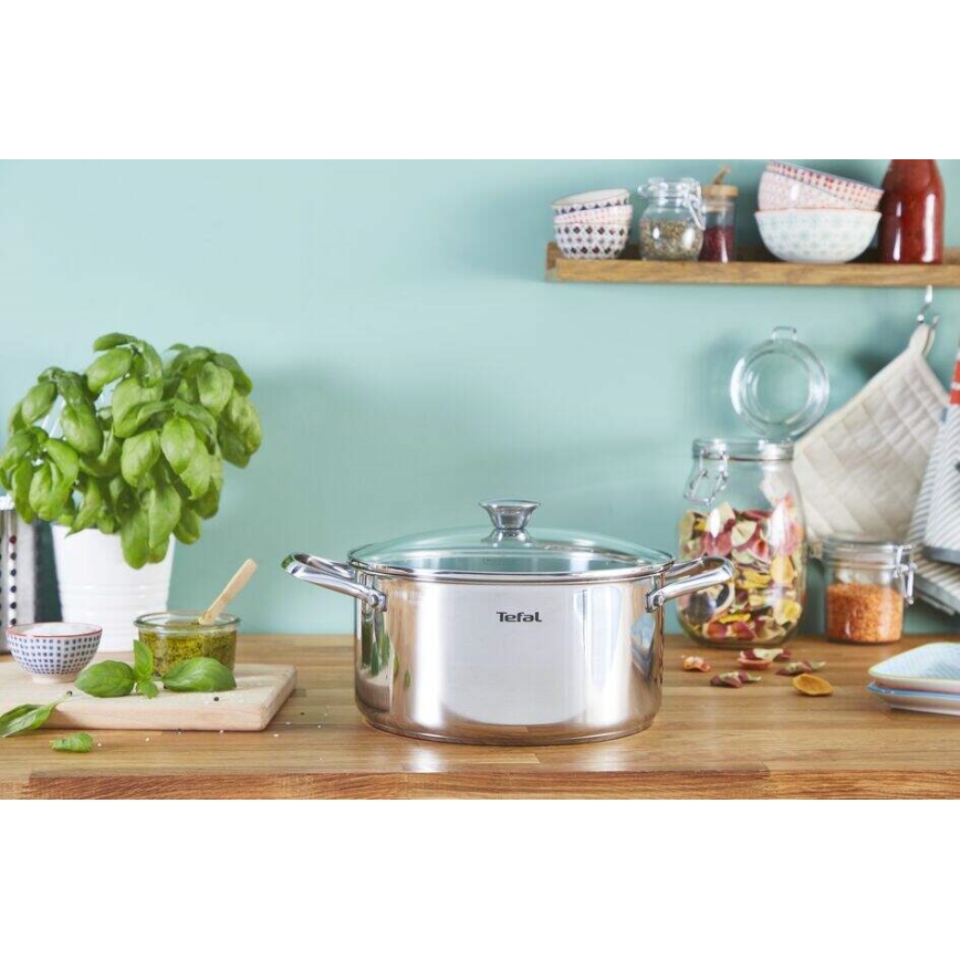 Tefal - Набор посуды 7 шт. COOK EAT нержавеющая сталь