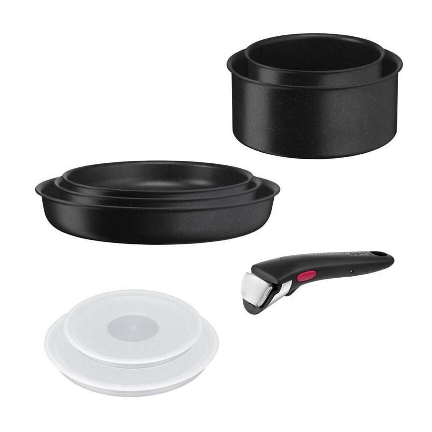 Tefal - Набор посуды 8 шт. INGENIO BLACK STONE
