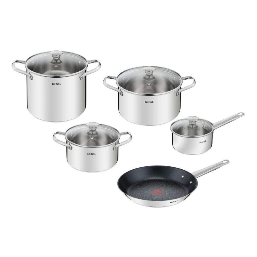 Tefal - Набор посуды 9 шт. COOK EAT нержавеющая сталь