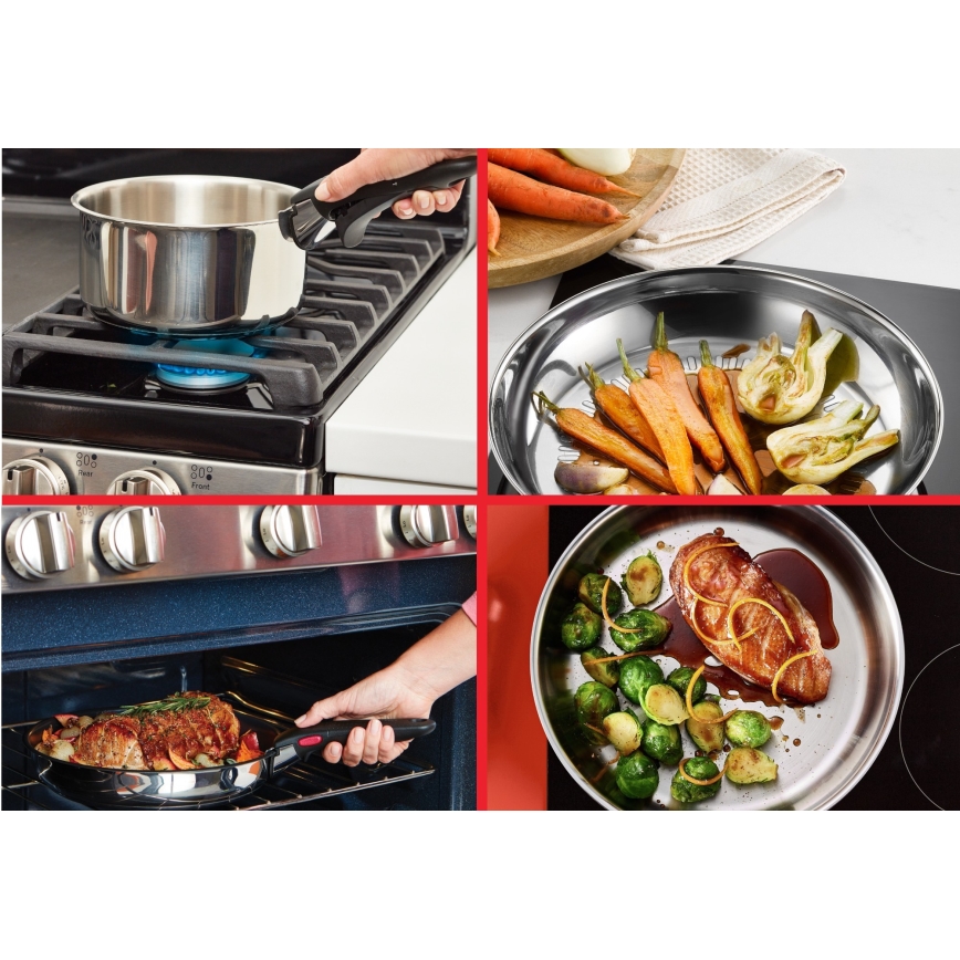 Tefal - набор посуды INGENIO COOK, 3 предмета, нержавеющая сталь
