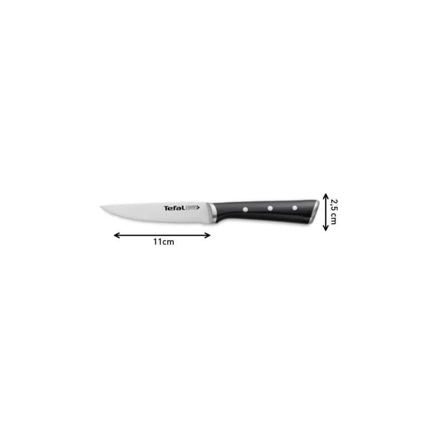 Tefal - набор стейковых ножей из нержавеющей стали ICE FORCE, 11 см, блестящий хром/черный, 4 шт.