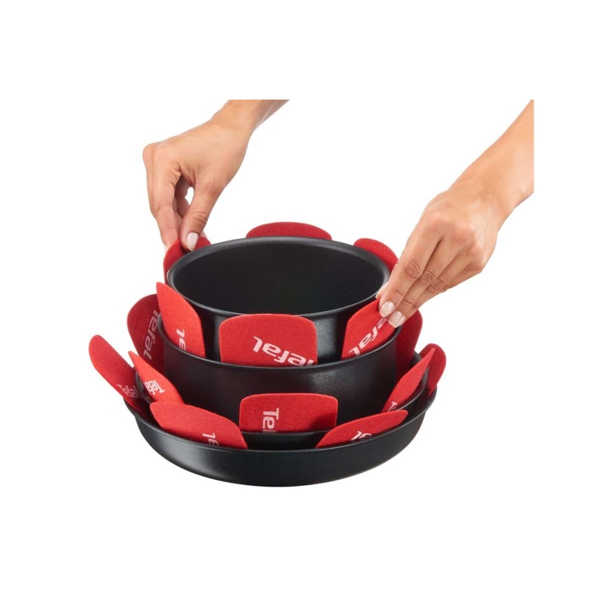 Tefal - Набор защитных накладок для кастрюль 4 шт. INGENIO красный