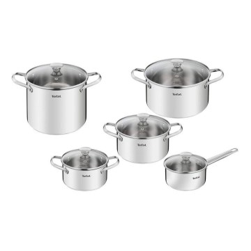 Tefal - Набор кастрюль 10 шт. COOK EAT нержавеющая сталь