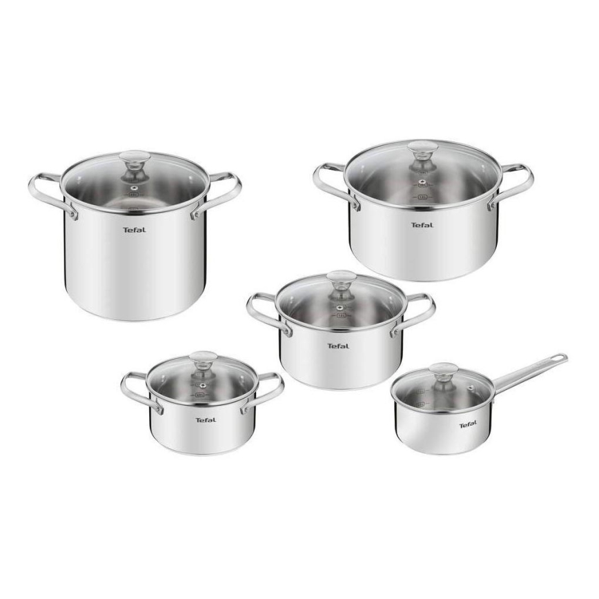 Tefal - Набор кастрюль 10 шт. COOK EAT нержавеющая сталь