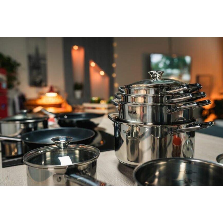 Tefal - Набор кастрюль 10 шт. COOK EAT нержавеющая сталь