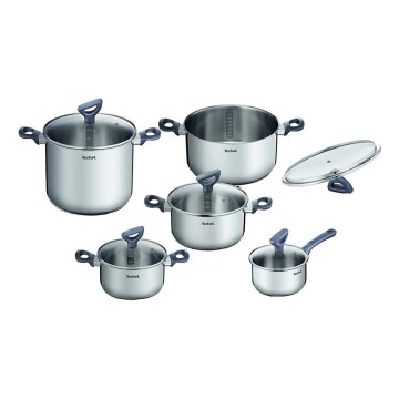 Tefal - Набор кастрюль 10 шт. DAILY COOK нержавеющая сталь