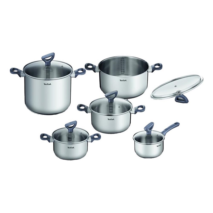 Tefal - Набор кастрюль 10 шт. DAILY COOK нержавеющая сталь