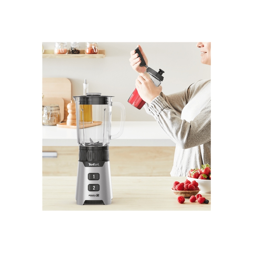 Tefal - Настольный блендер BLENDFORCE 400W/230V нержавеющая сталь/черный