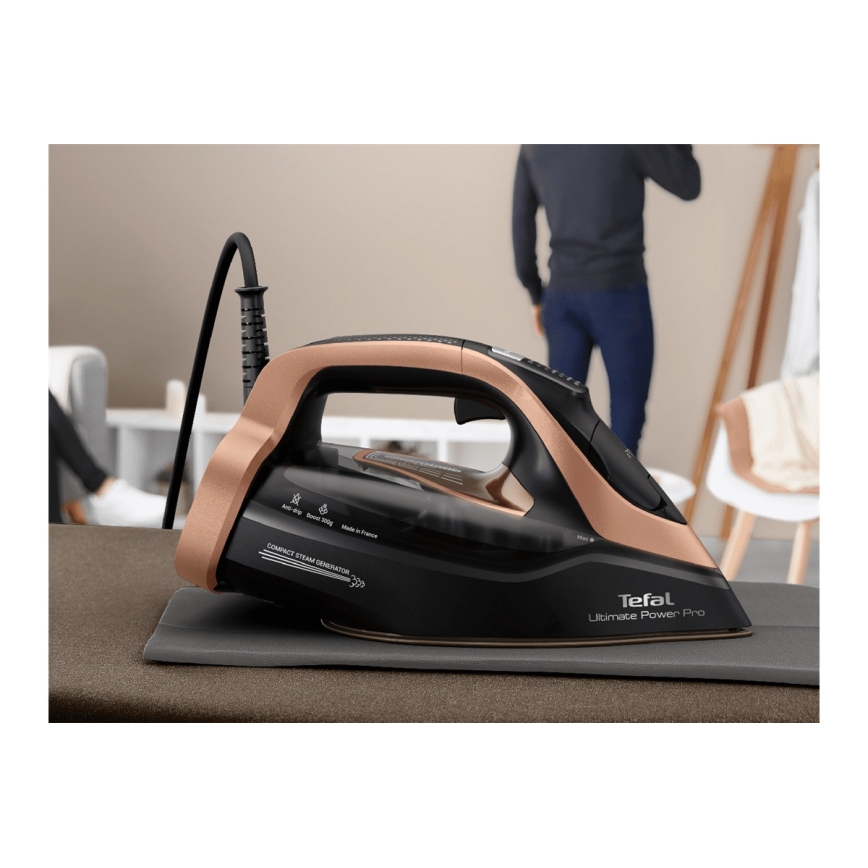 Tefal - Парова праска ULTIMATE POWER 3200W/230V мідний/чорний