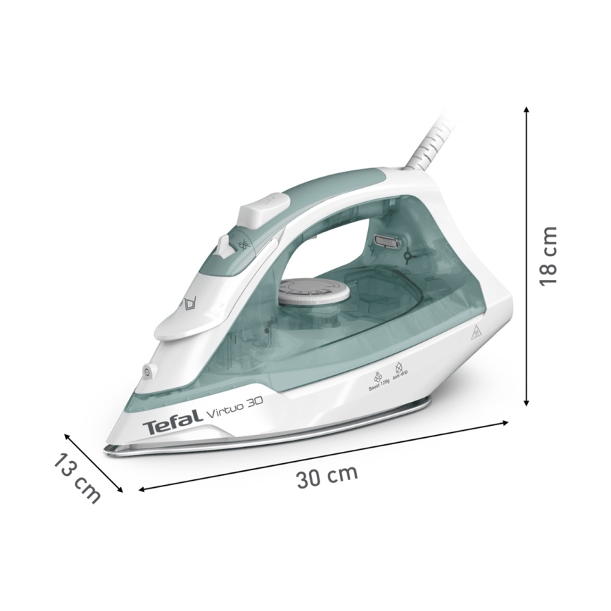 Tefal - Парова праска VIRTUO 2000W/230V зелений