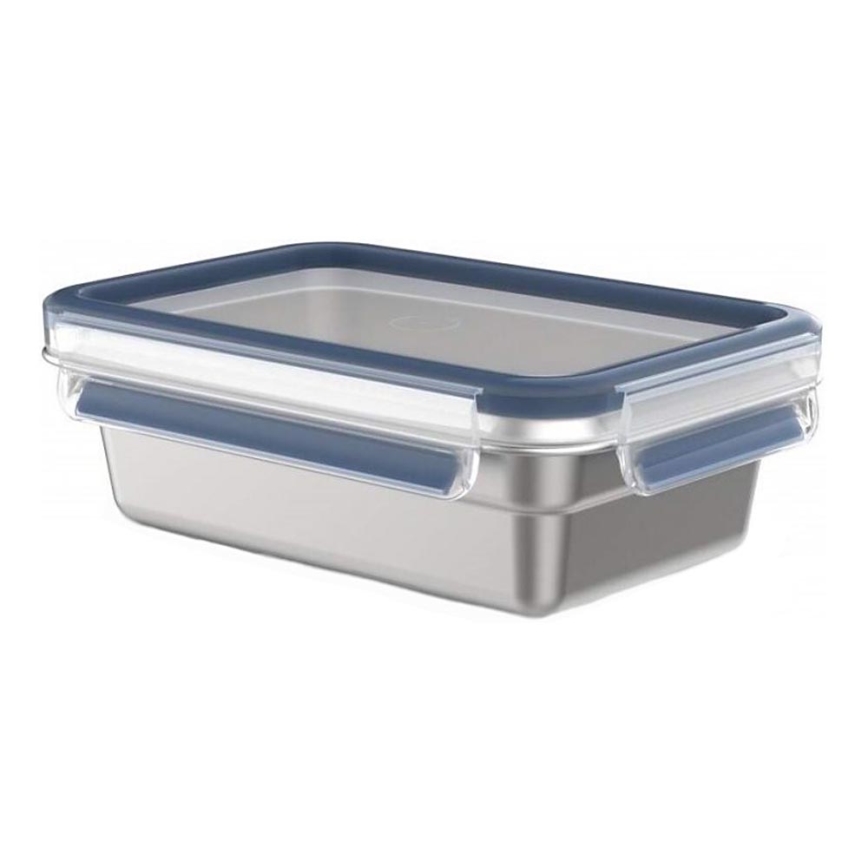 Tefal - Пищевой контейнер 0,8 л MSEAL STEEL синий/нержавеющая сталь