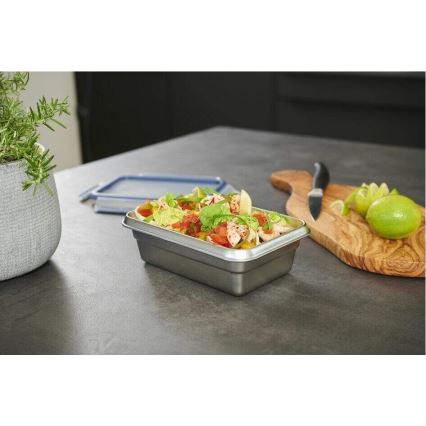 Tefal - Пищевой контейнер 0,8 л MSEAL STEEL синий/нержавеющая сталь