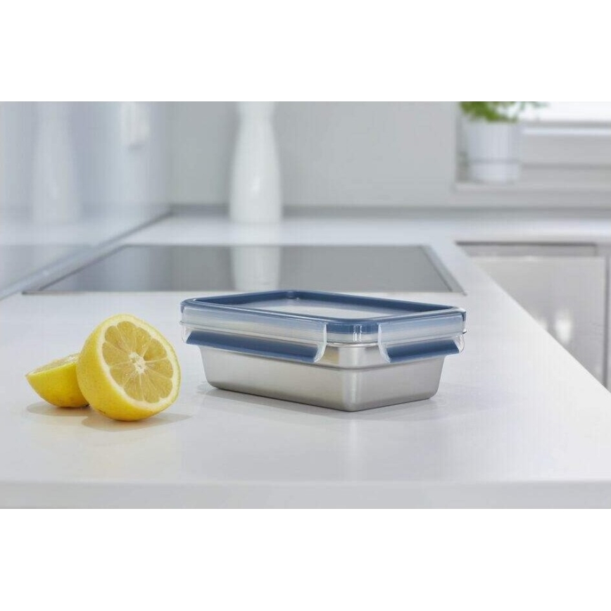 Tefal - Пищевой контейнер 0,8 л MSEAL STEEL синий/нержавеющая сталь