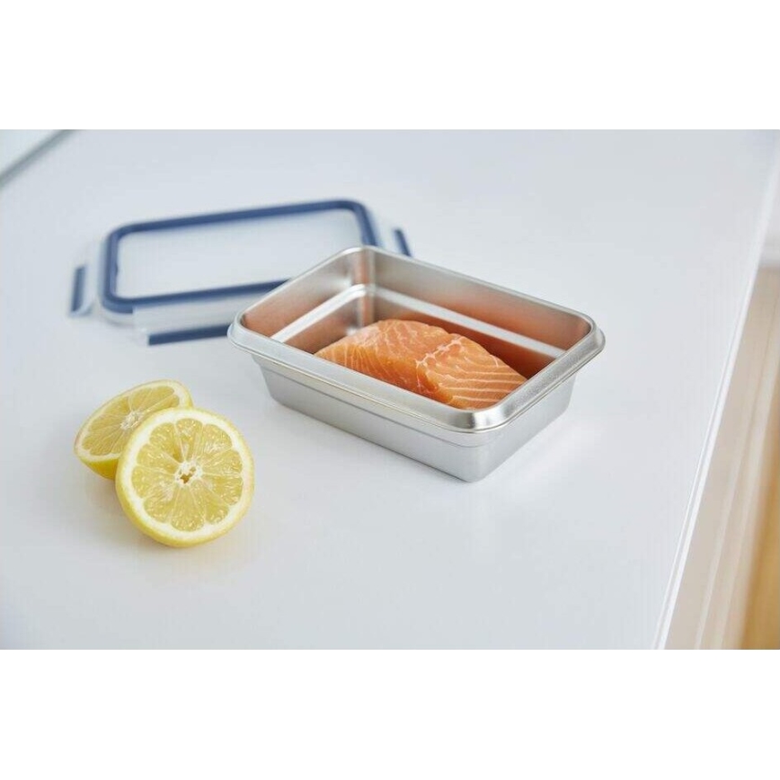 Tefal - Пищевой контейнер 0,8 л MSEAL STEEL синий/нержавеющая сталь