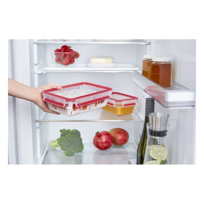 Tefal - Пищевой контейнер 0,85 л MSEAL GLASS красный/стекло