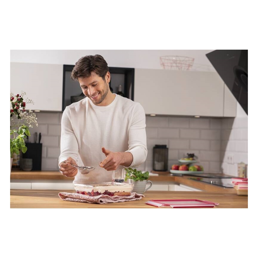 Tefal - Пищевой контейнер 2 л MSEAL GLASS красный/стекло